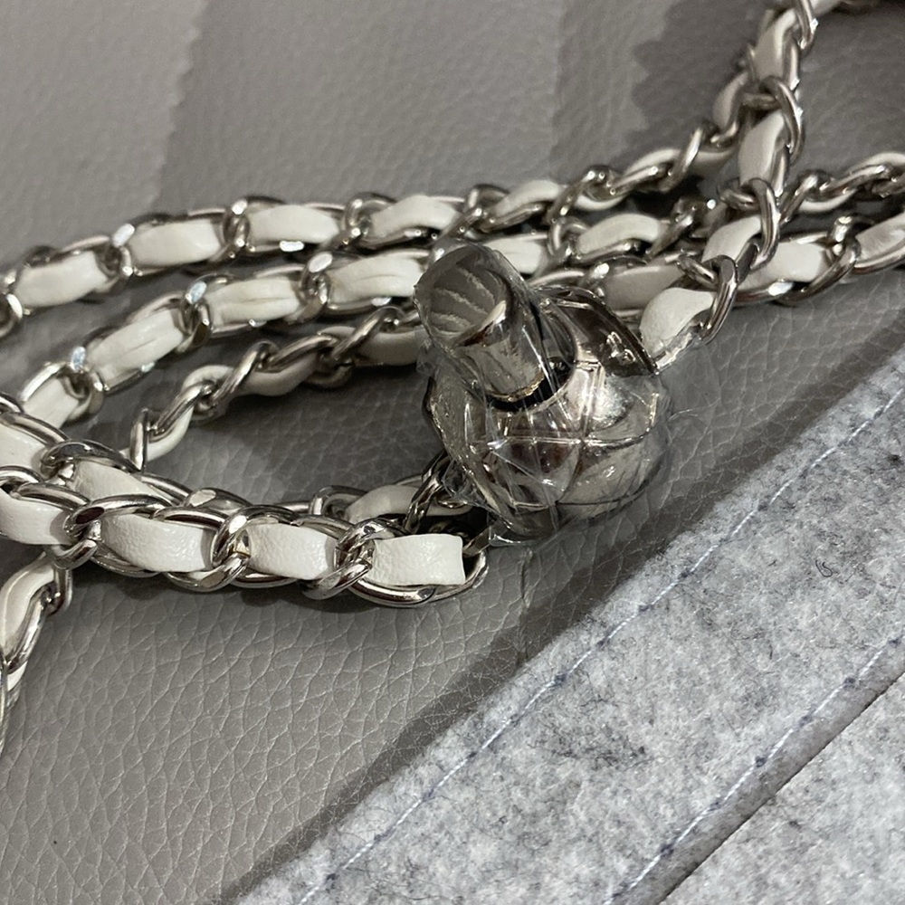 Wallet Insert, White/Silver Adjustable Chain, Bag… - image 3